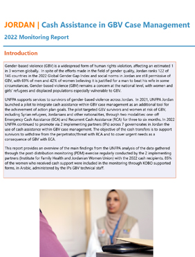 JORDAN | Cash Assistance in GBV Case Management - 2022 Monitoring Report