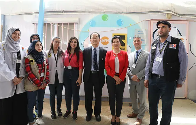 Japan Ambassador Launches Funding for UNFPA-Supported Reproductive Health Clinic in Azraq Refugee Camp 